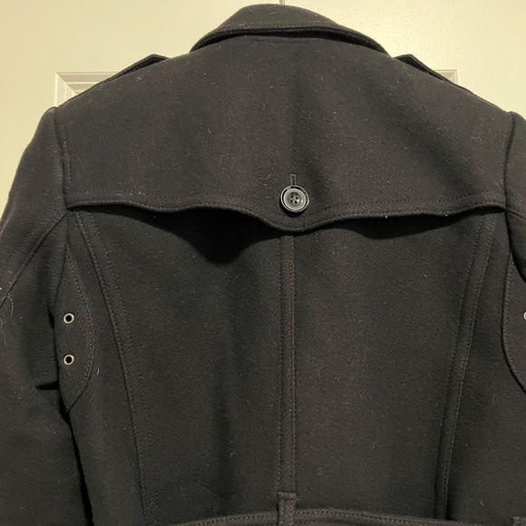 Burberry Mid-Length Wool Cashmere Trench Coat, Black, Size 6 - Picture 5 of 10